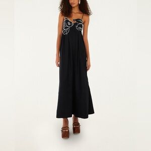 FARM Rio Black Fish Top Maxi Dress XXS